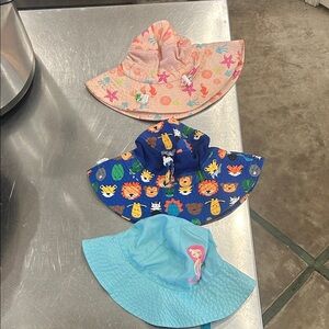 Set of Three Colorful Kids' Sun Hats